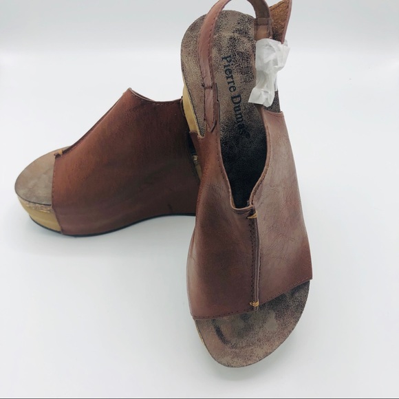 Pierre Dumas Platform Sandals Whiskey! 6 1/2 - Picture 2 of 5